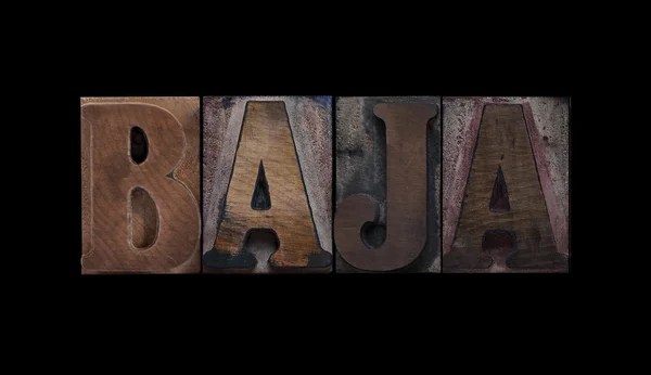 Baja in old wood type — Stock Photo, Image