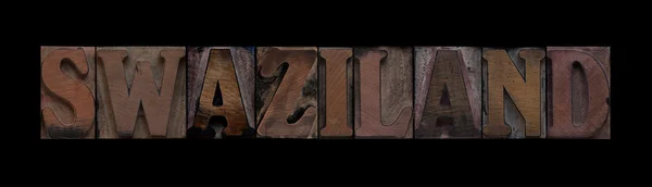Swaziland in old wood type — Stock Photo, Image