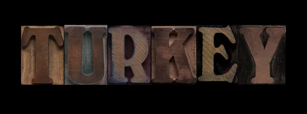 Turquia em tipo de madeira velha — Fotografia de Stock