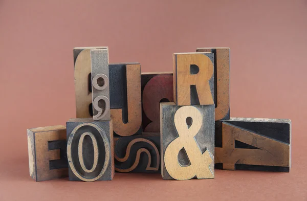 Grupa drewna typ typografia — Zdjęcie stockowe
