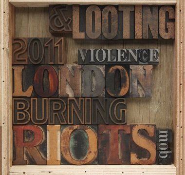 Riots, looting words clipart