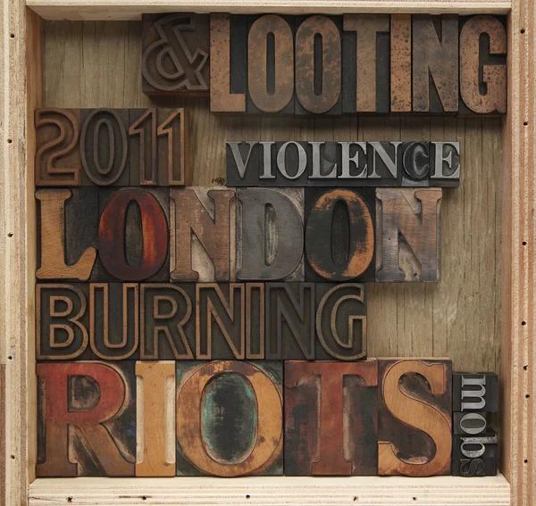 Riots, looting words — Stock Photo, Image
