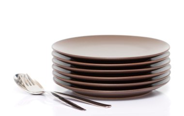 Plates, fork, spoon clipart