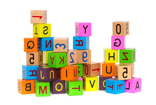 Wooden blocks with letters — Stock Photo, Image