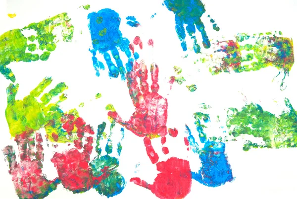 stock image Colored hands print