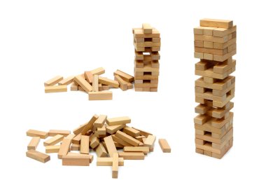 Playing jenga clipart