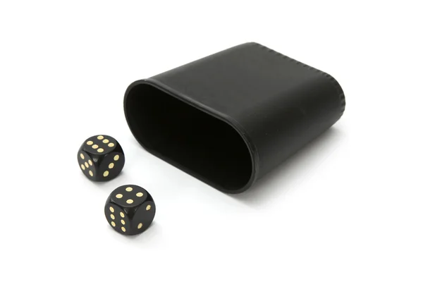 Dice with dice cup — Stock Photo, Image