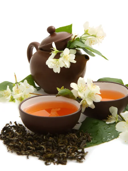 Зелений чай з жасмином — стокове фото