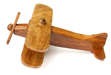 Wooden toy airplane clipart