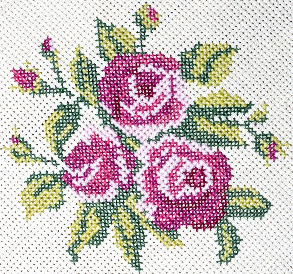 Embroidered rose