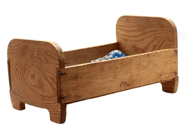 ヴィンテージの木製ベッド — ストック写真