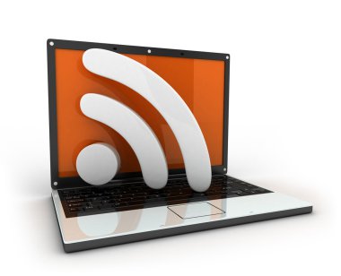 Laptop and RSS clipart