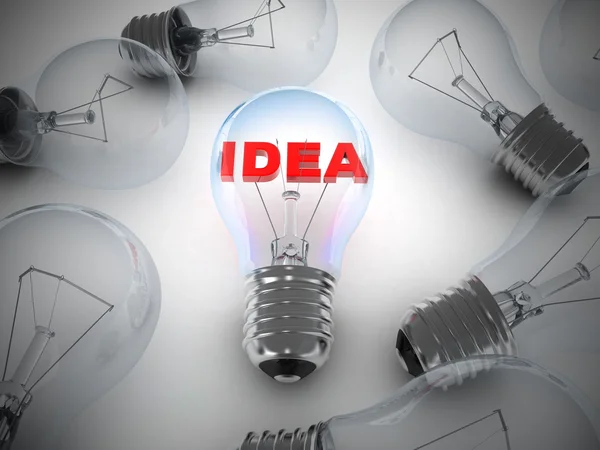 Vele lampen en lamp idee — Stockfoto