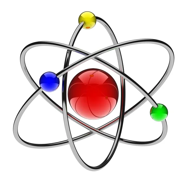 红色原子 — 图库照片