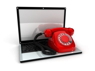 Laptop and telephone clipart