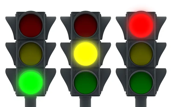 Três semáforos — Fotografia de Stock