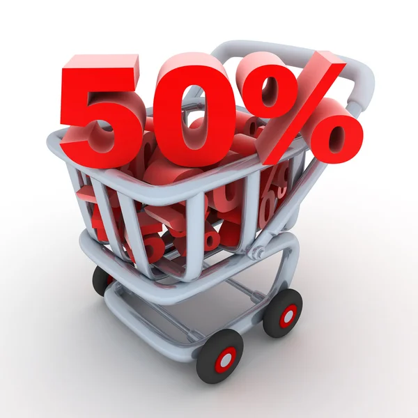Cart and discount — Stock Photo, Image