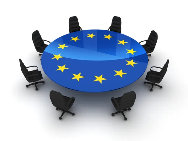 Circle table EU — Stock Photo, Image