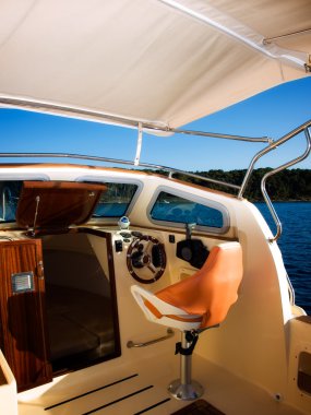 Modern boat cockpit clipart