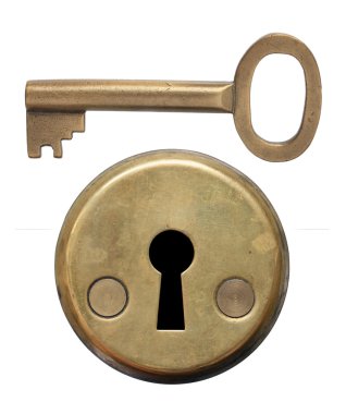 Anahtar ve anahtar deliği.