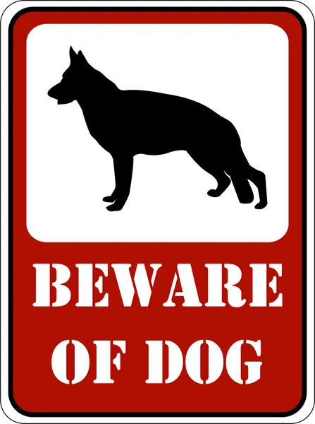 "beware of dog" sign — Stock Vector