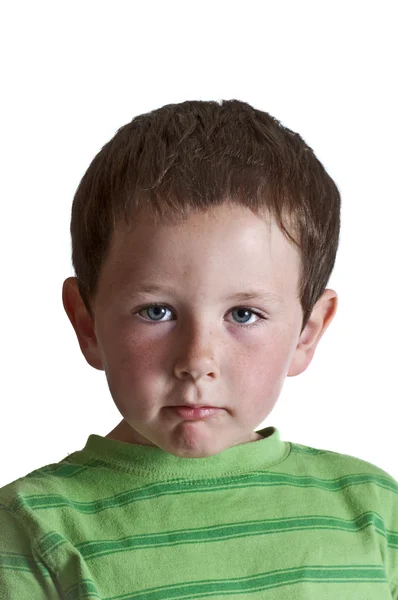 Little boys mean look — Stock Photo, Image