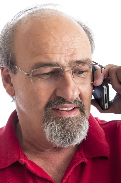 Érett ember beszél egy cellphone — Stock Fotó