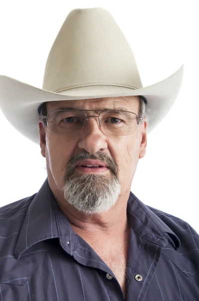Oude cowboy dragen van een bril — Stockfoto