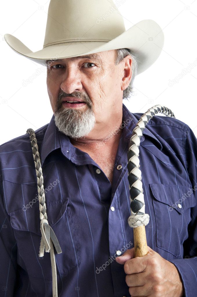 American cowboy with bullwhip