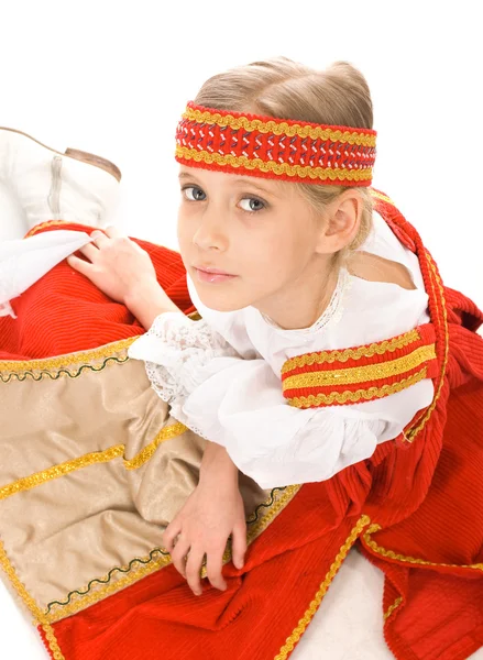 Beyaz Rusya Ulusal elbiseli kız — Stok fotoğraf