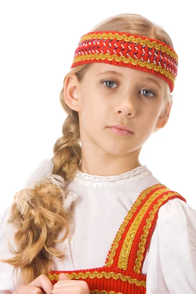 Fehérorosz lány-nemzeti viseletben. — Stock Fotó