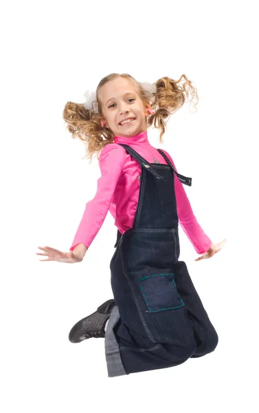Jumping happy young girl — Stock Photo, Image