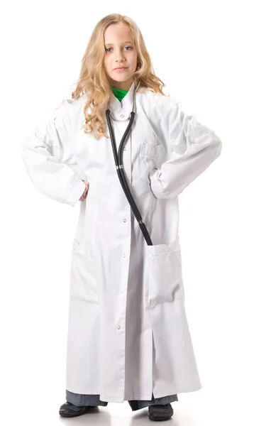 Ung flicka i läkare kostym — Stockfoto