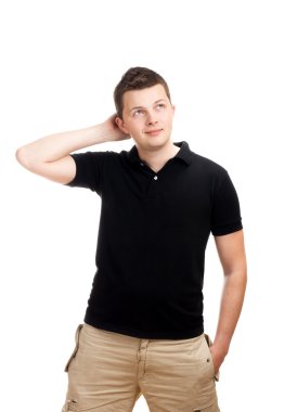 Thinking young man clipart