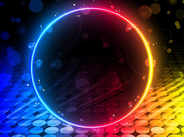 Disco abstracte cirkel vak op zwarte achtergrond — Stockvector