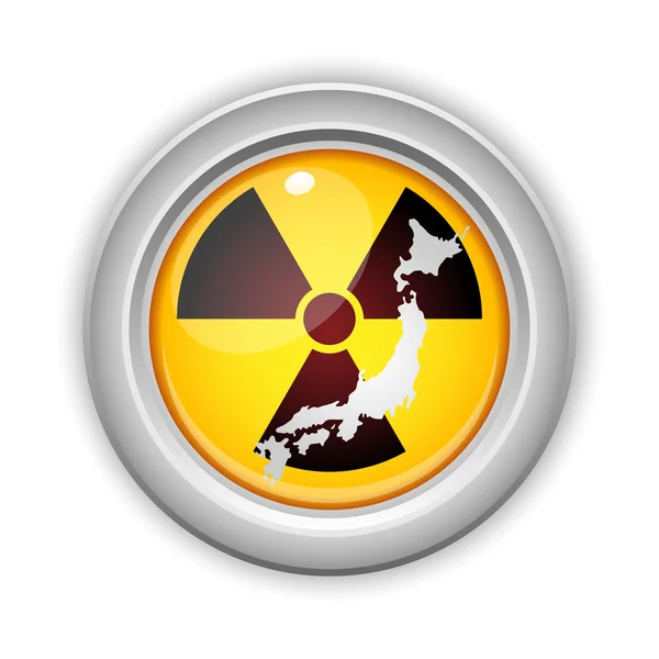 Japan Nuclear Disaster Yellow Button — Stock Vector