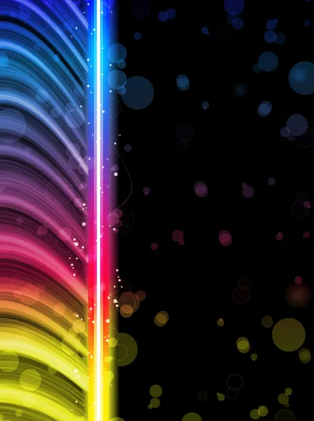Disco abstrakt färgglada vågor på svart bakgrund — Stock vektor