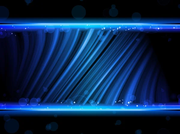 Ondes bleues abstraites disco sur fond noir — Image vectorielle