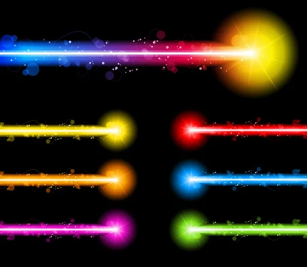 Luzes coloridas de néon laser — Vetor de Stock