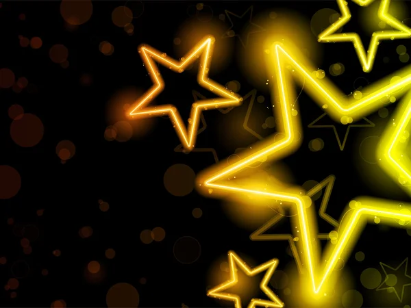Fundo de estrelas de néon brilhante — Vetor de Stock