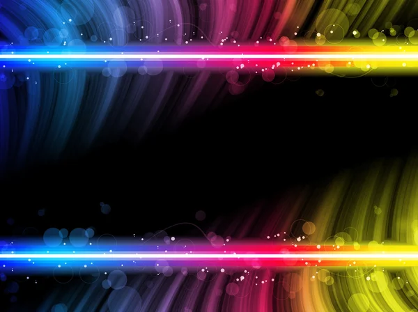Disco abstraktní barevné vlny na černém pozadí — Stockový vektor