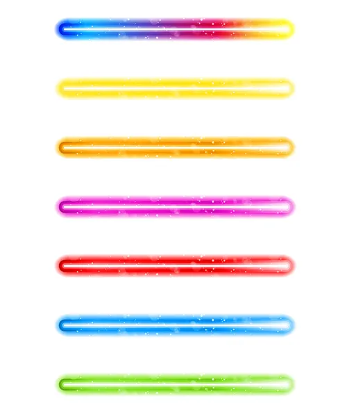 Beyaz arka plan üzerinde renkli ışıklar neon lazer — Stok Vektör