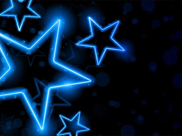 Glowing Neon Stars Background — Stock Vector