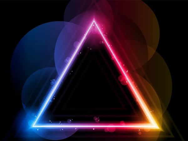 輝きと渦虹の三角形の枠 — ストックベクタ