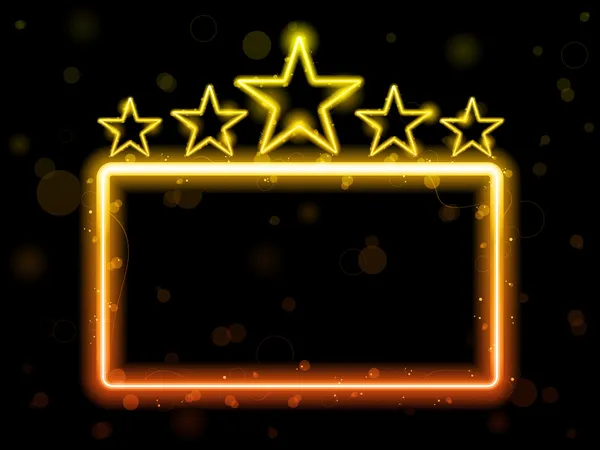 Star Neon Movie Sign With Copyspace — Stock Vector