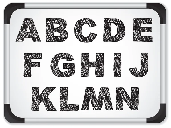 Black Alphabet on Whiteboard — Stock Vector