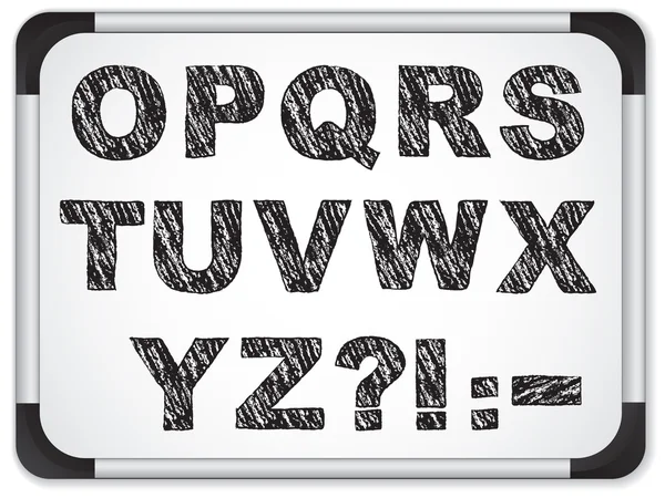 Black Alphabet on Whiteboard — Stock Vector