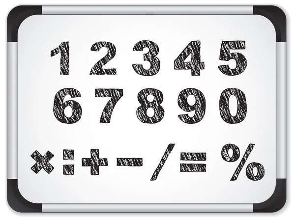 ホワイト ボード上の黒い数字 — ストックベクタ