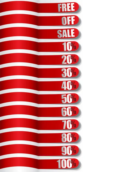 Conjunto de adesivos de venda vermelha — Vetor de Stock