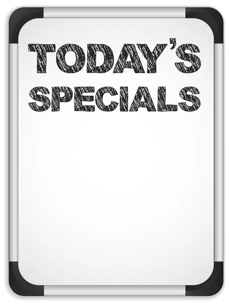 Whiteboard with Today's Specials Message written with Chalk — Stock Vector